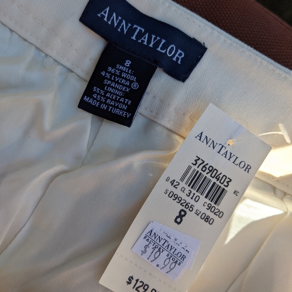 Ann Taylor lined wool cream dress slacks size 8 - Picture 7 of 9